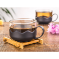 Heat resistant/borosilicate glass tumbler,glass tea cup with PP Plastic holder.